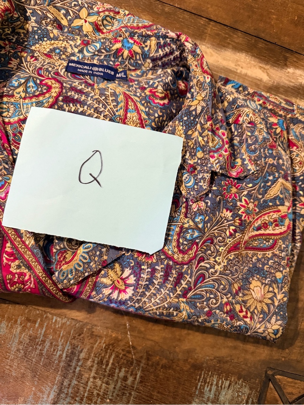 Summer Bright Paisley Button-Front Shirt Dress w/Leather Belt w/Metal Bucke - Picture 12 of 12